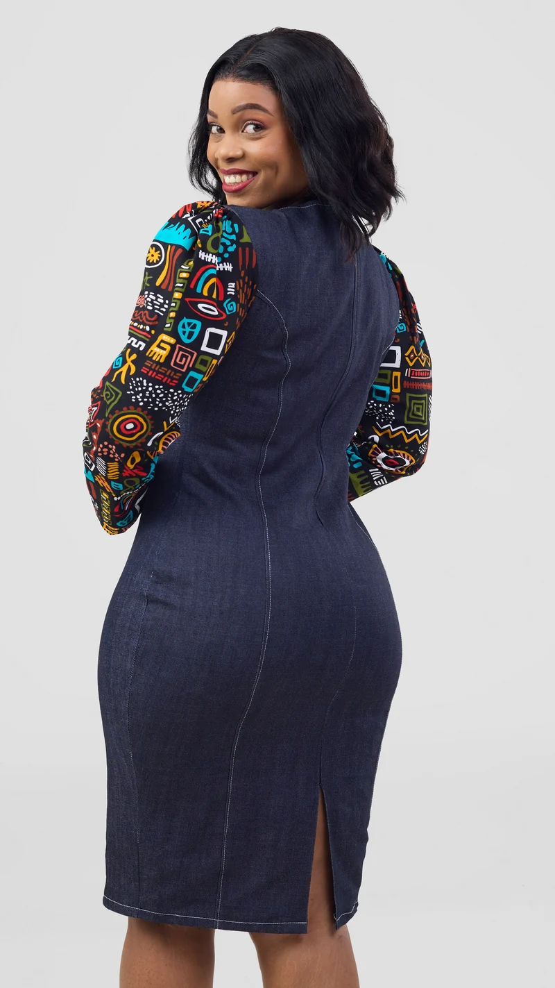 Home of Calor Denim Shift Dress - Denim Blue