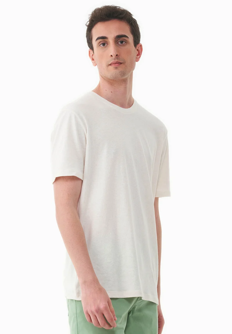 T-Shirt aus Bio-Baumwolle und Leinen