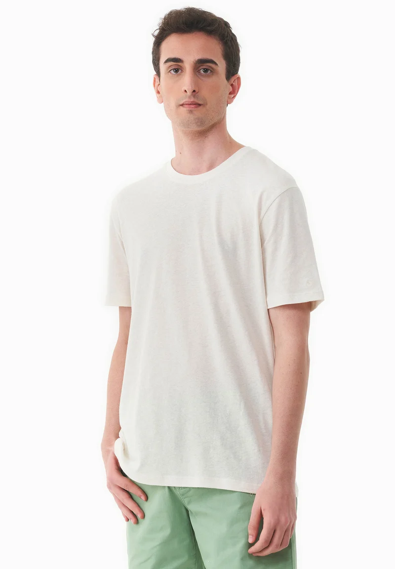 T-Shirt aus Bio-Baumwolle und Leinen