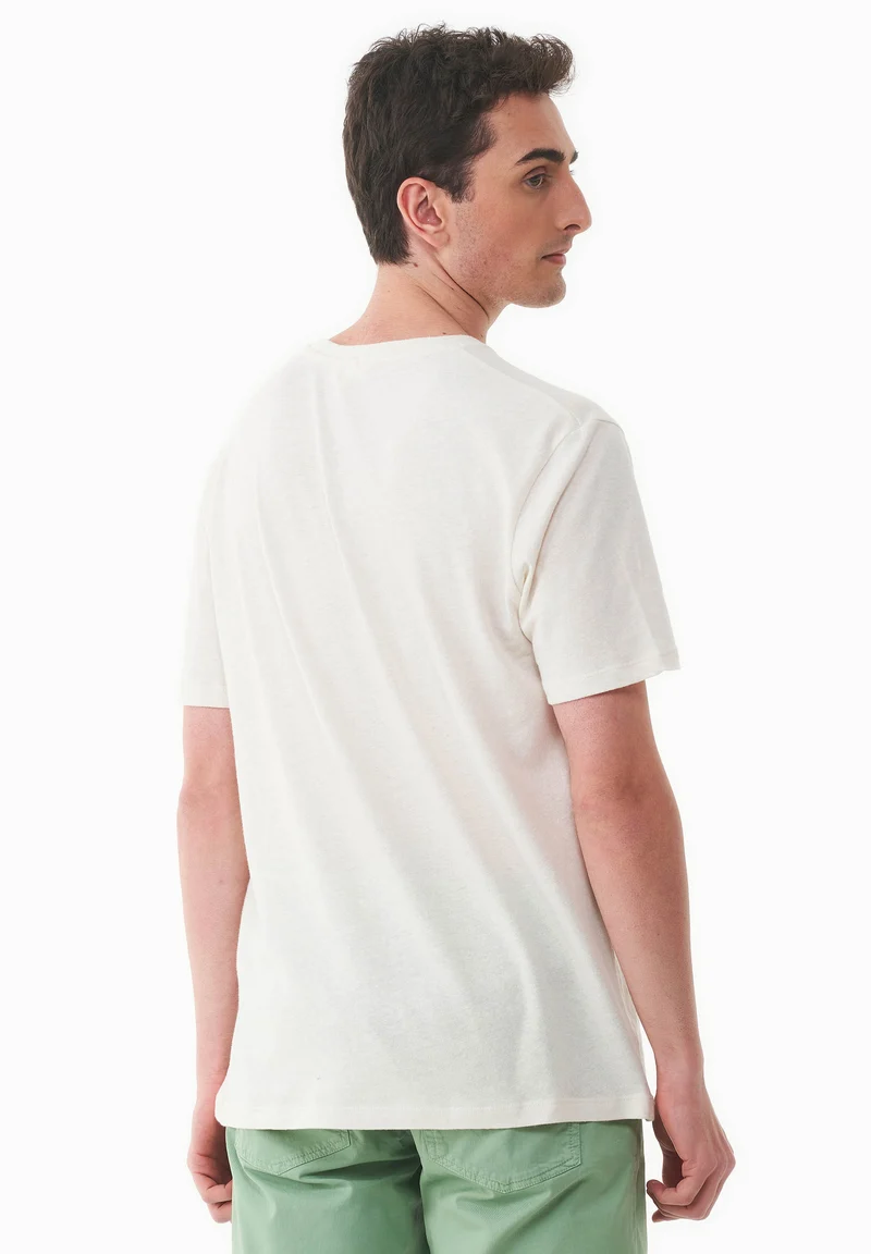 T-Shirt aus Bio-Baumwolle und Leinen