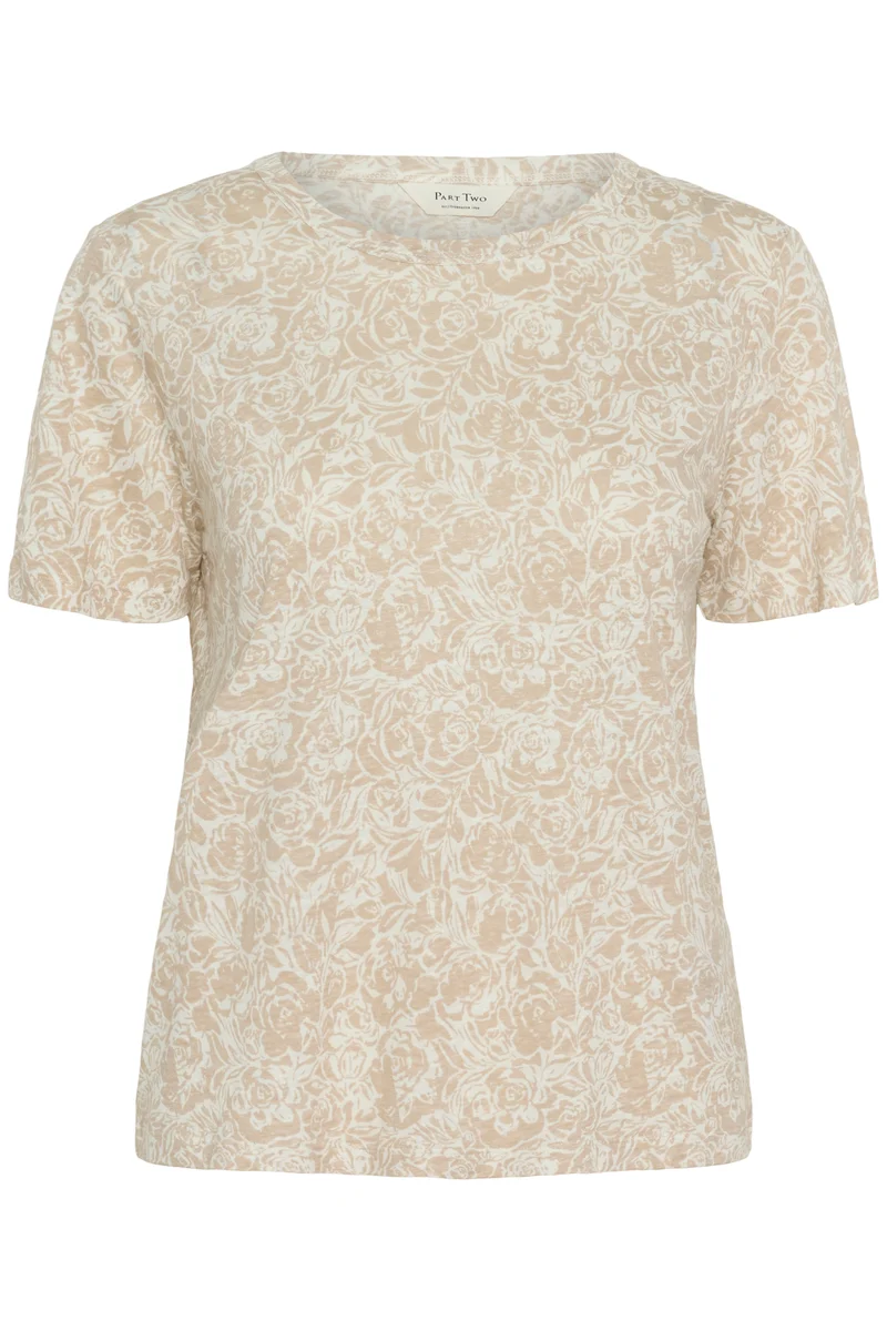 T-shirt en lin avec imprimé floral Nacima