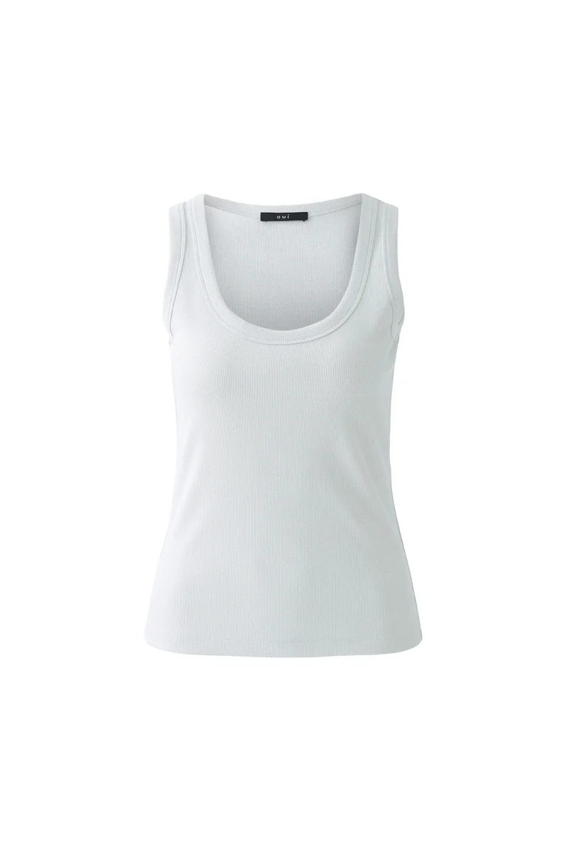 Camisole ajustée côtelée avec fini lustré