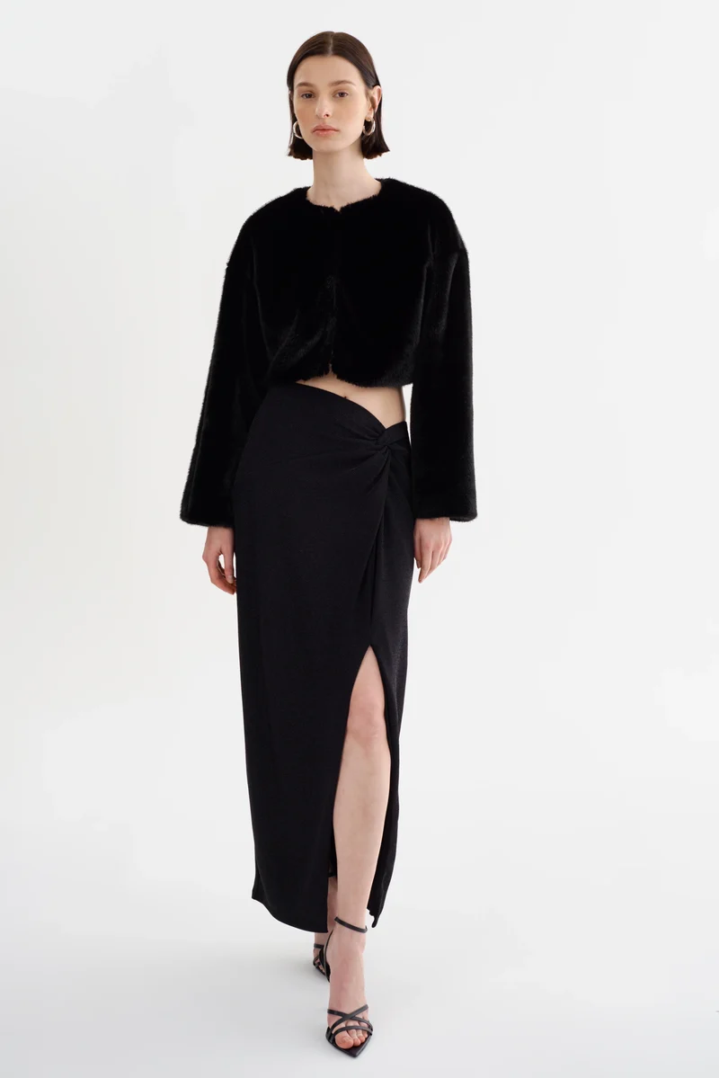 Jupe maxi asymétrique avec fente Ainslee