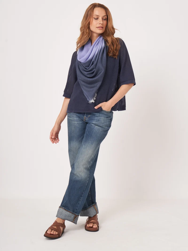 Foulard en cachemire et soie avec effet dégradé