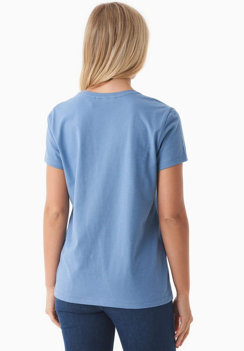 Basic T-Shirt aus Bio-Baumwolle mit V-Ausschnitt