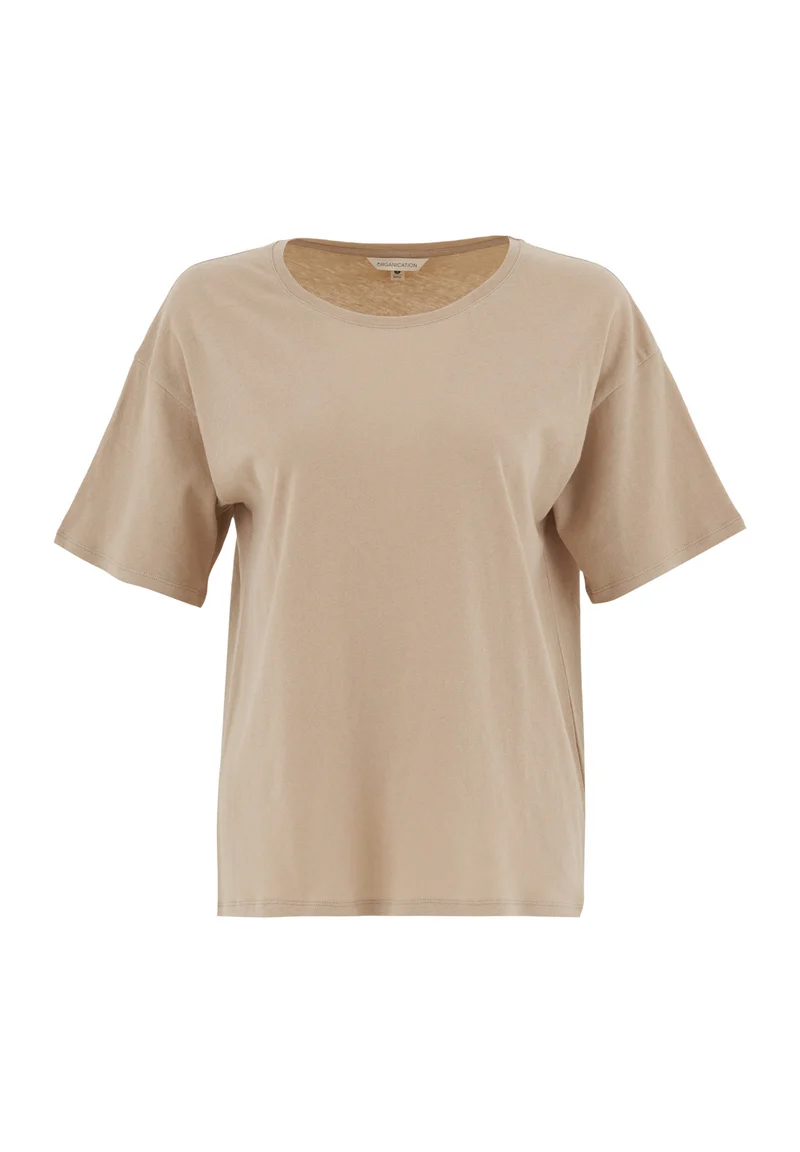 T-Shirt aus Bio-Baumwolle und Leinen