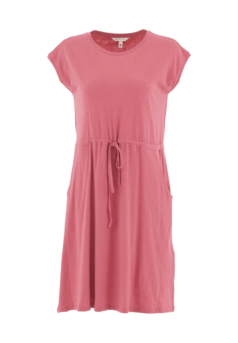 Jerseykleid aus Bio-Baumwolle und Leinen