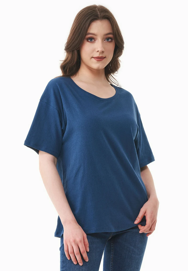 T-Shirt aus Bio-Baumwolle und Leinen