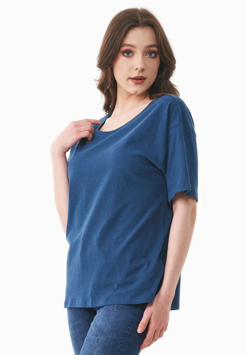 T-Shirt aus Bio-Baumwolle und Leinen