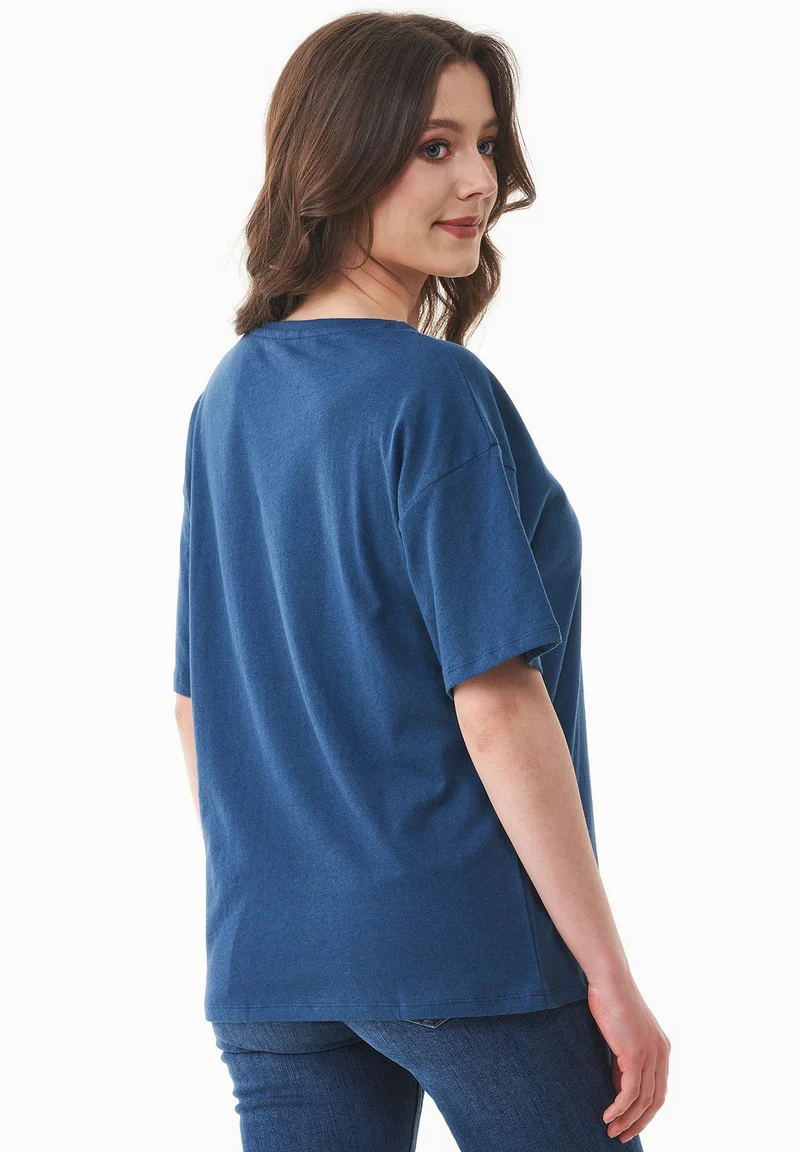 T-Shirt aus Bio-Baumwolle und Leinen