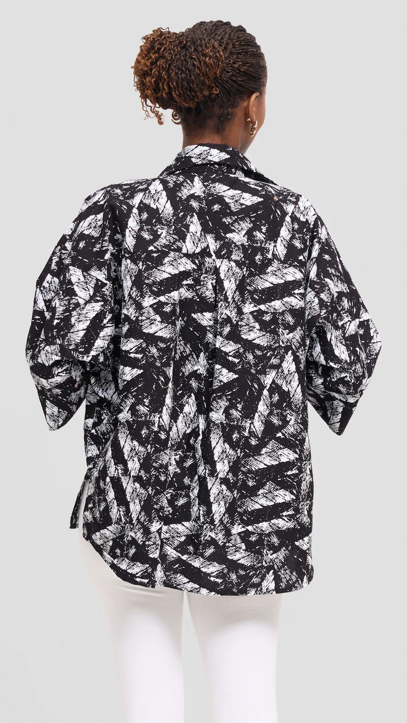 Vivo Back Pleat Loose Top in Kitenge - Sizwe Print