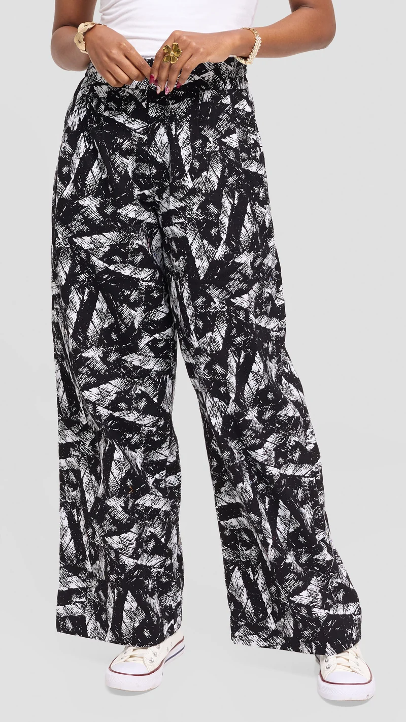 Vivo Pleated Wide Leg Pants in Kitenge - Sizwe Print