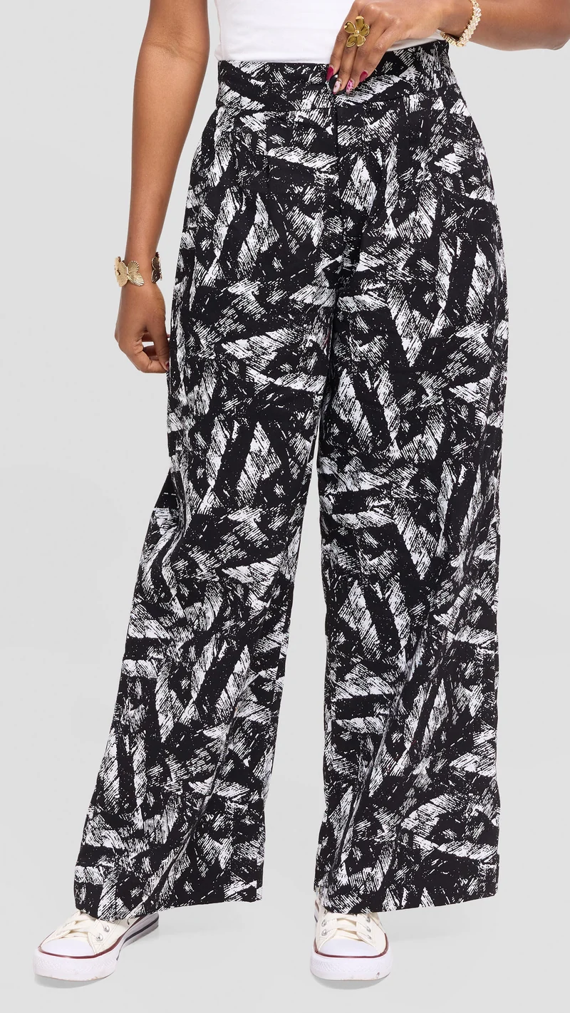 Vivo Pleated Wide Leg Pants in Kitenge - Sizwe Print