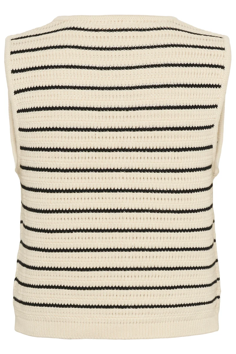 Gilet rayé texturé avec boutons argentés Madalena