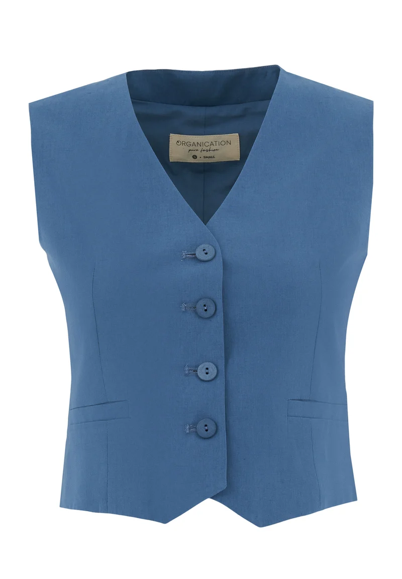 Weste aus TENCEL™ Lyocell und Leinen