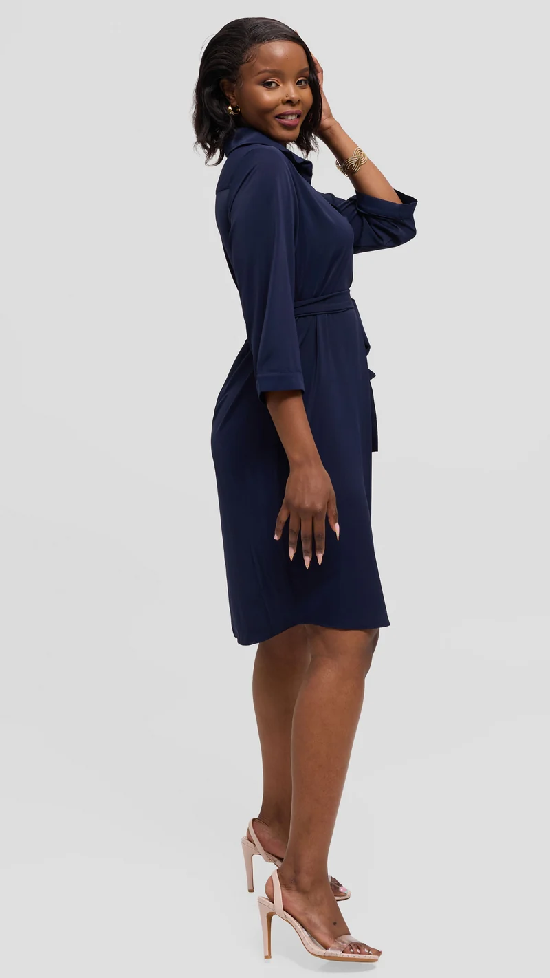 Vivo Nala Shirt Dress - Navy Blue