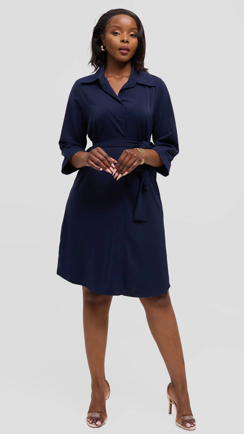 Vivo Nala Shirt Dress - Navy Blue