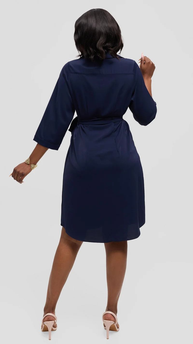 Vivo Nala Shirt Dress - Navy Blue