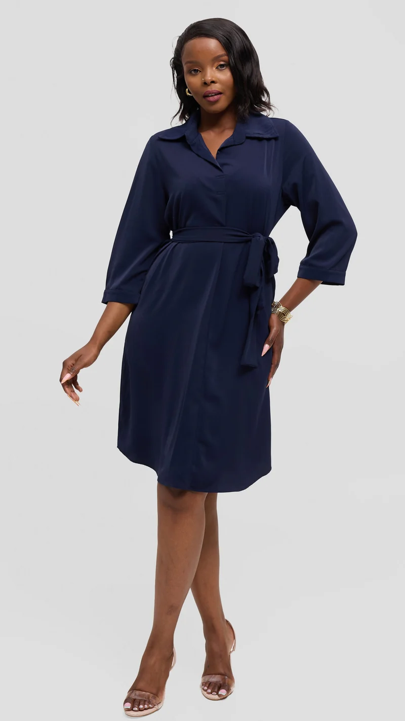 Vivo Nala Shirt Dress - Navy Blue