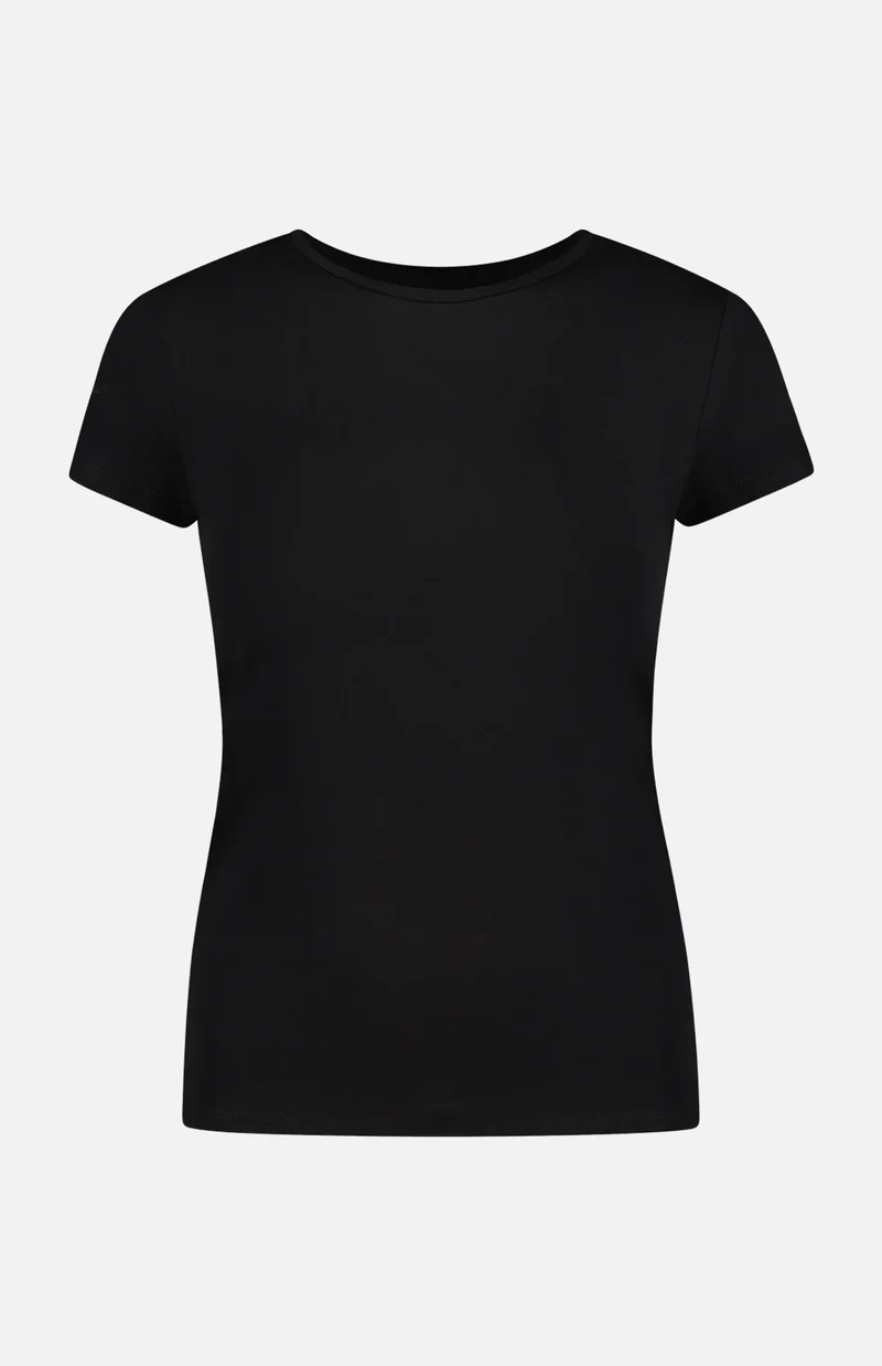 Soft touch T-shirt de base ajusté à col rond
