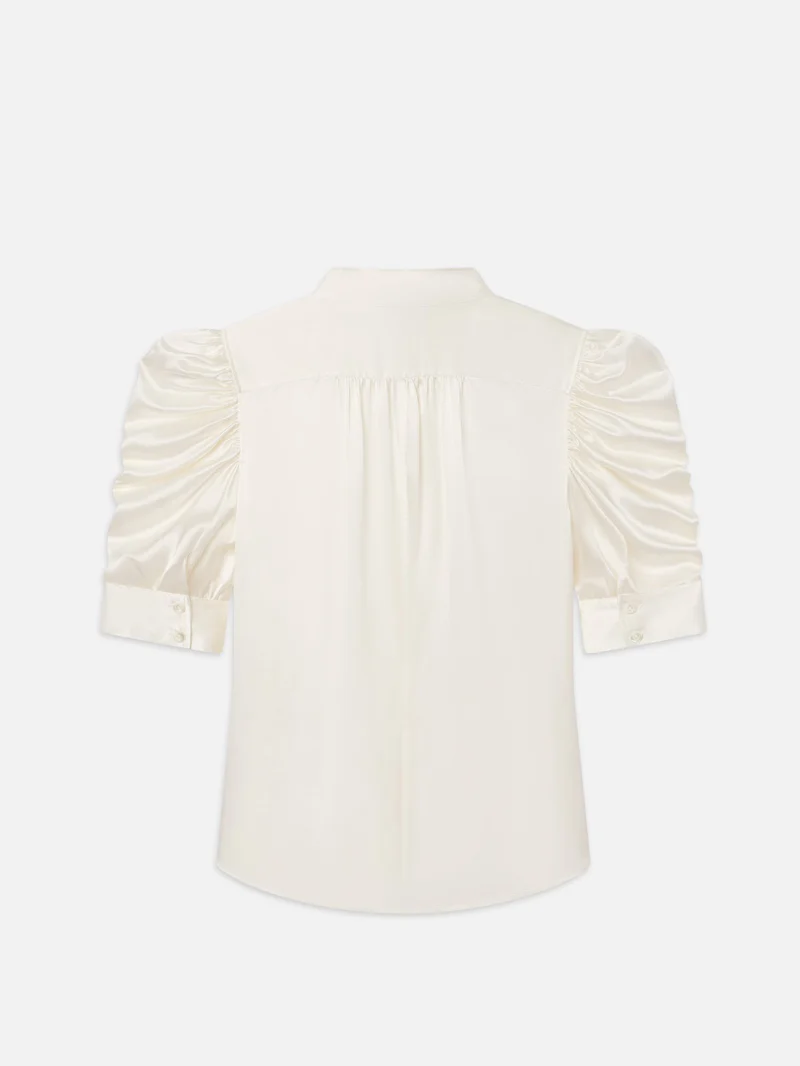 Blouse en soie à manches bouffantes courtes Gillian
