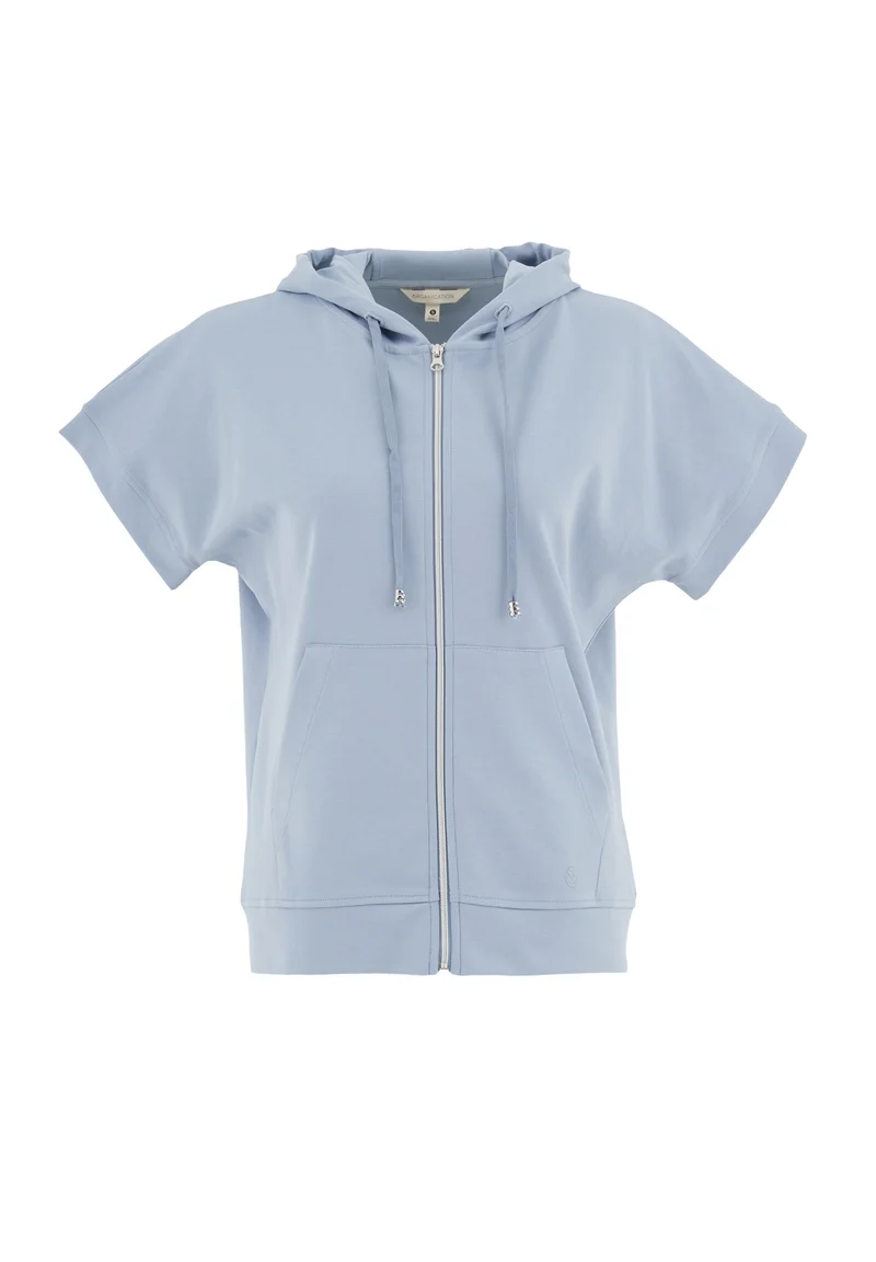 Leichte Full-Zip Kurzarm-Hoodie aus Bio-Baumwolle