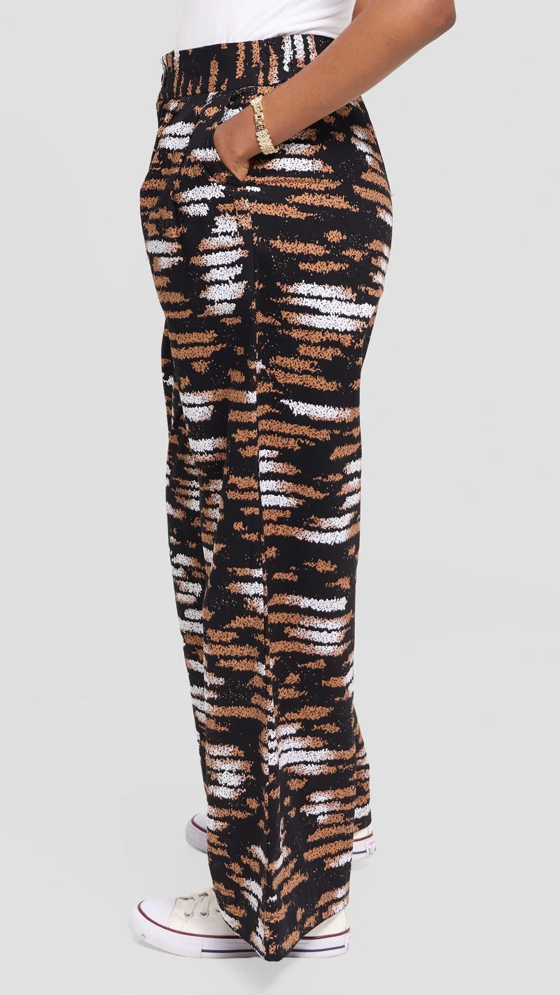 Vivo Pleated Wide Leg Pants in Kitenge - Nyati Print