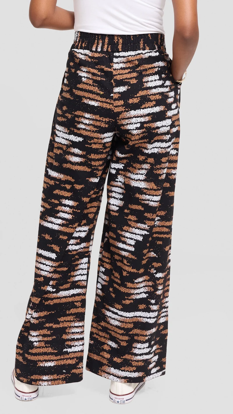 Vivo Pleated Wide Leg Pants in Kitenge - Nyati Print