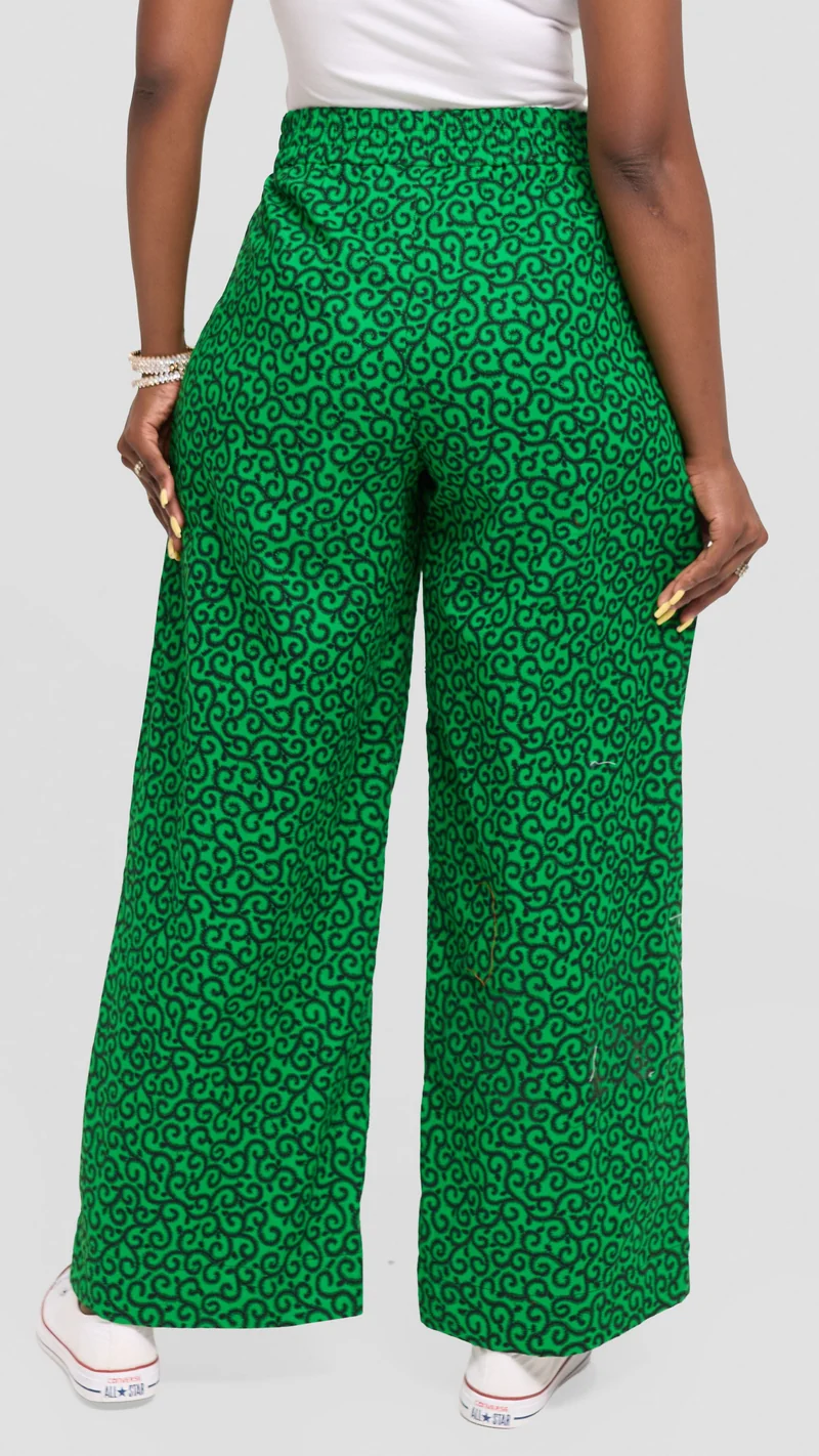 Vivo Pleated Wide Leg Pants in Kitenge - Kupe Print