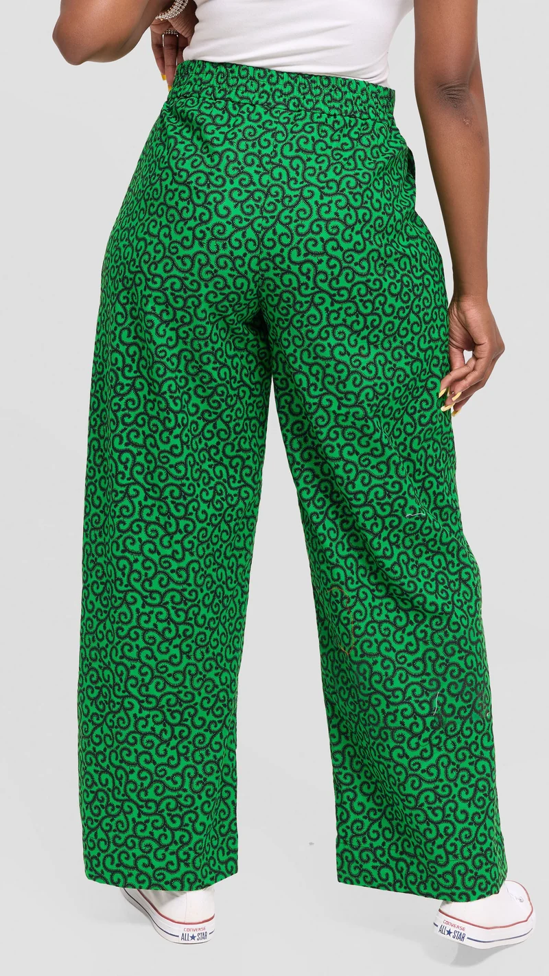 Vivo Pleated Wide Leg Pants in Kitenge - Kupe Print