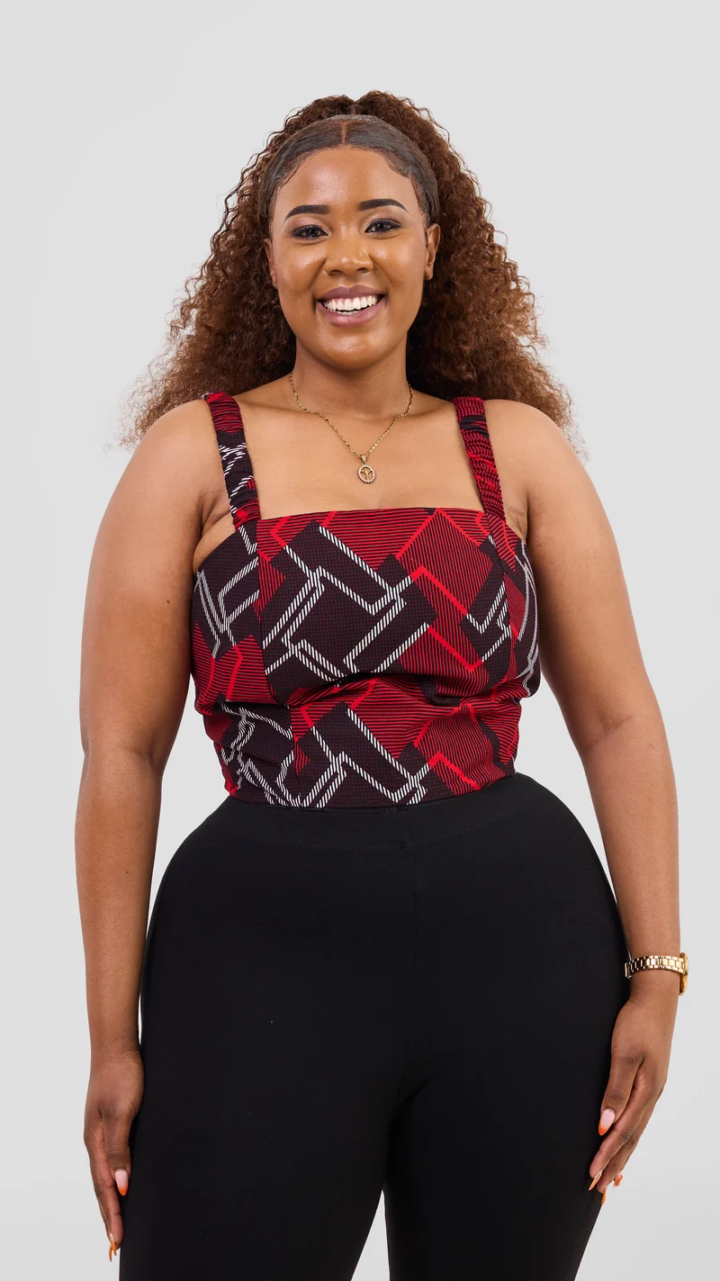 Vivo Kitenge Strappy Tie Back Top - Obu