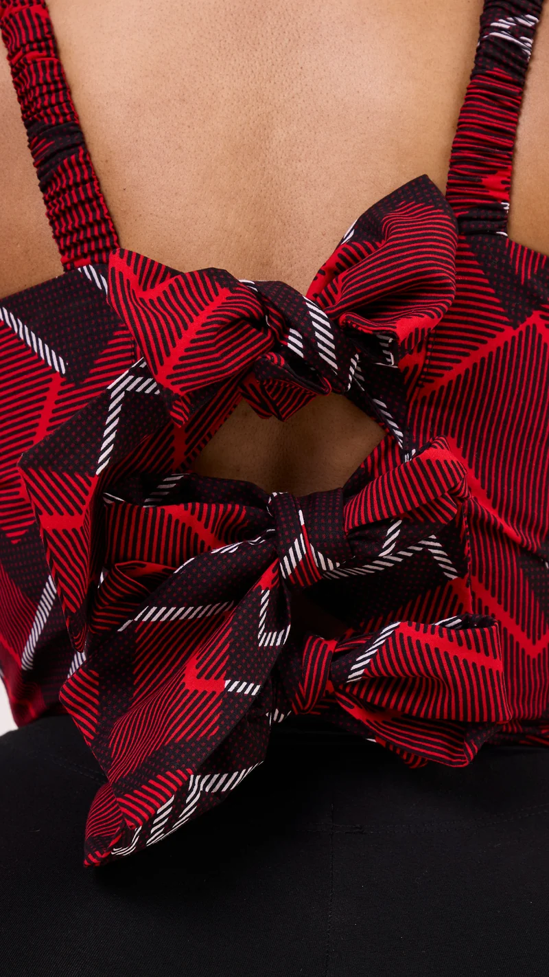Vivo Kitenge Strappy Tie Back Top - Obu