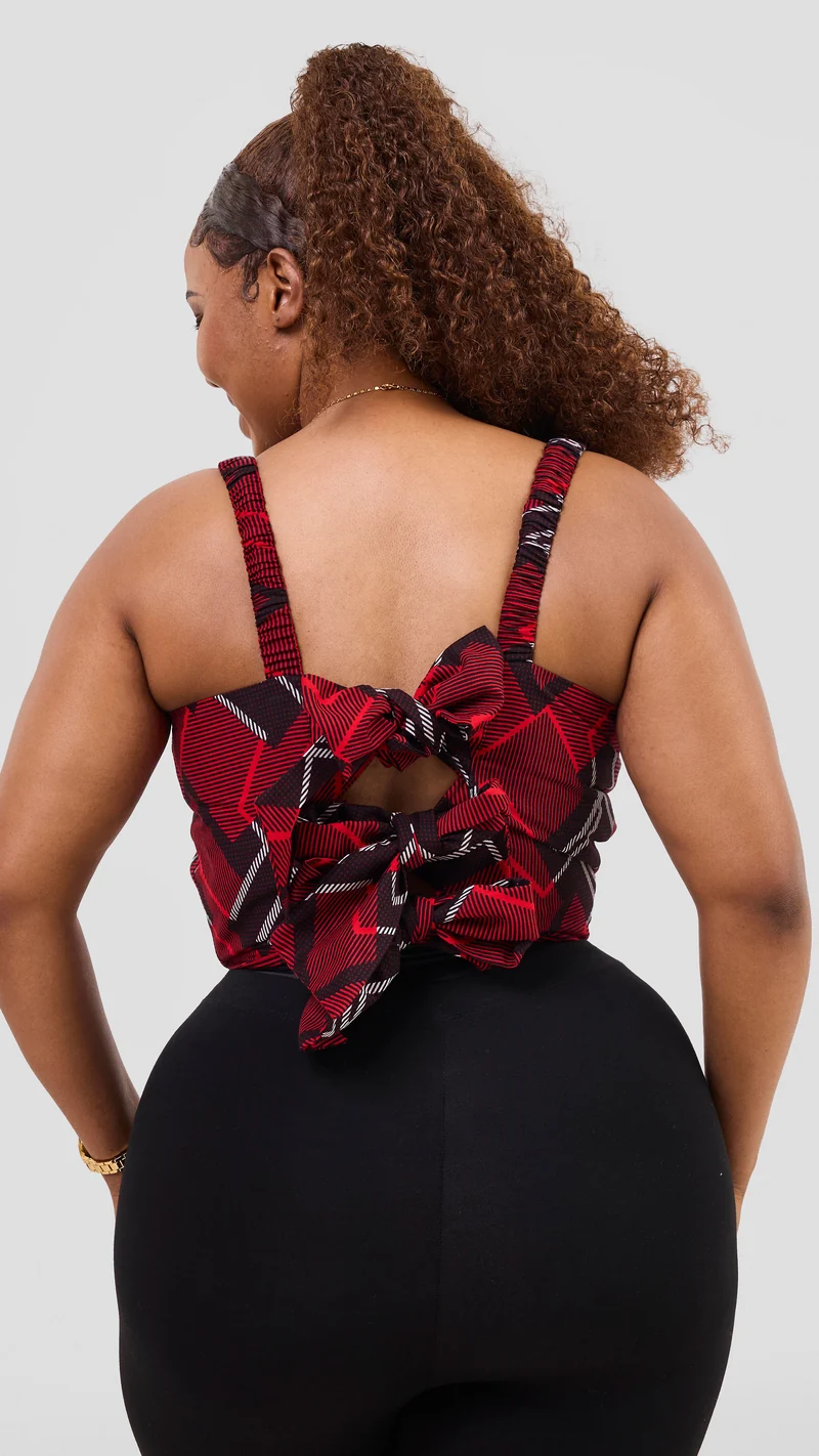 Vivo Kitenge Strappy Tie Back Top - Obu