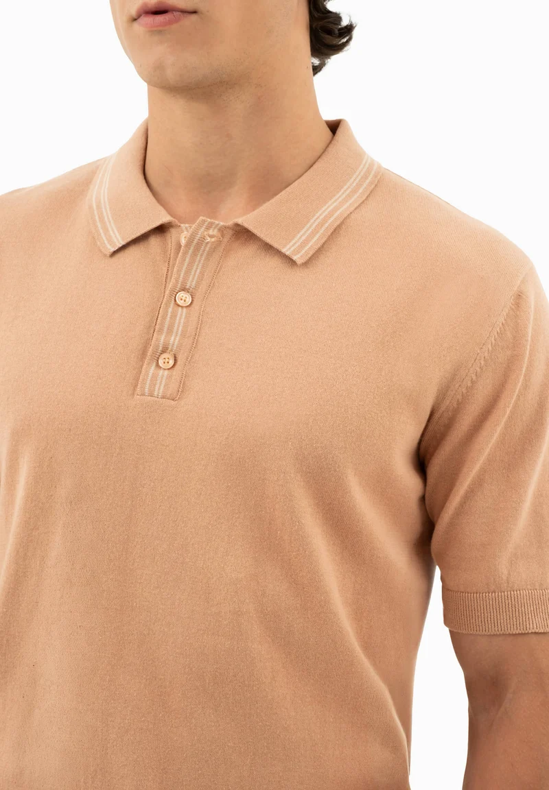 Strick-Poloshirt aus Bio-Baumwolle