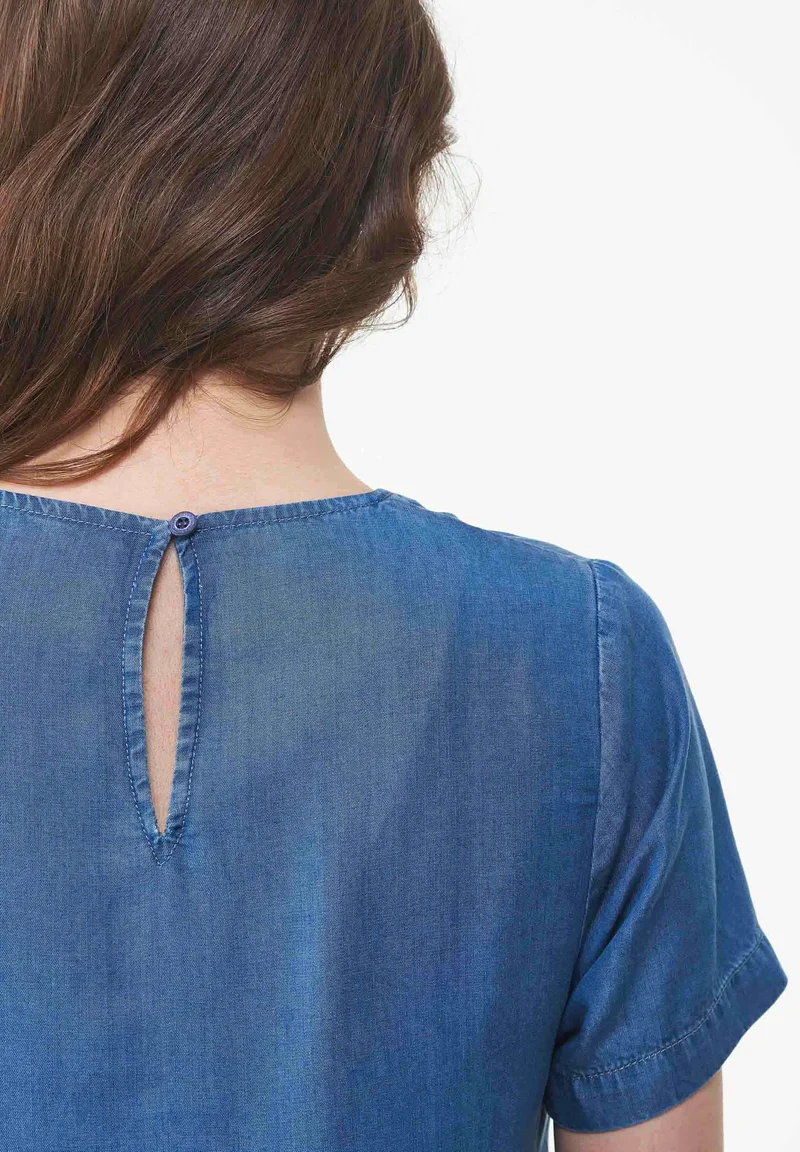 Kleid aus TENCEL™ Lyocell in Denim-Optik