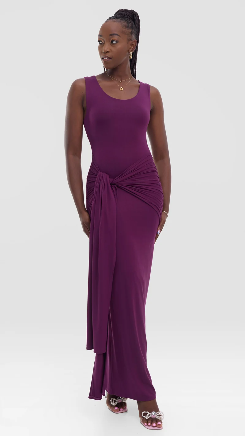 Vivo Studio Maxi Bodycon in Jersey - Dark Purple