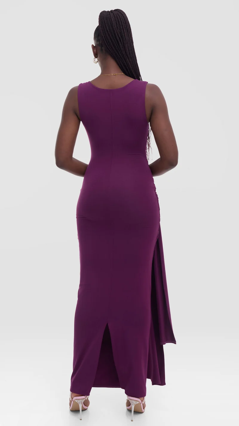 Vivo Studio Maxi Bodycon in Jersey - Dark Purple