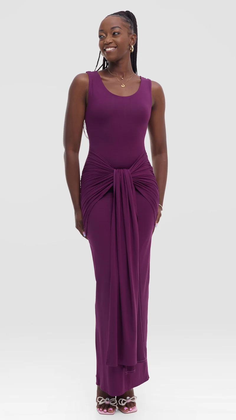 Vivo Studio Maxi Bodycon in Jersey - Dark Purple