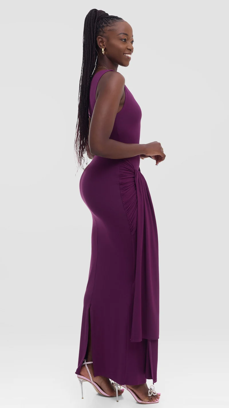 Vivo Studio Maxi Bodycon in Jersey - Dark Purple
