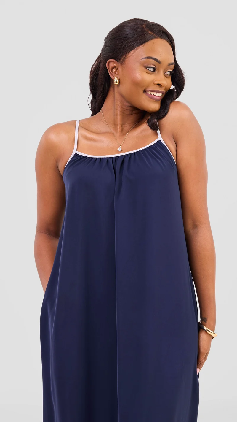 Vivo Nuru Strappy Maxi Dress - Navy
