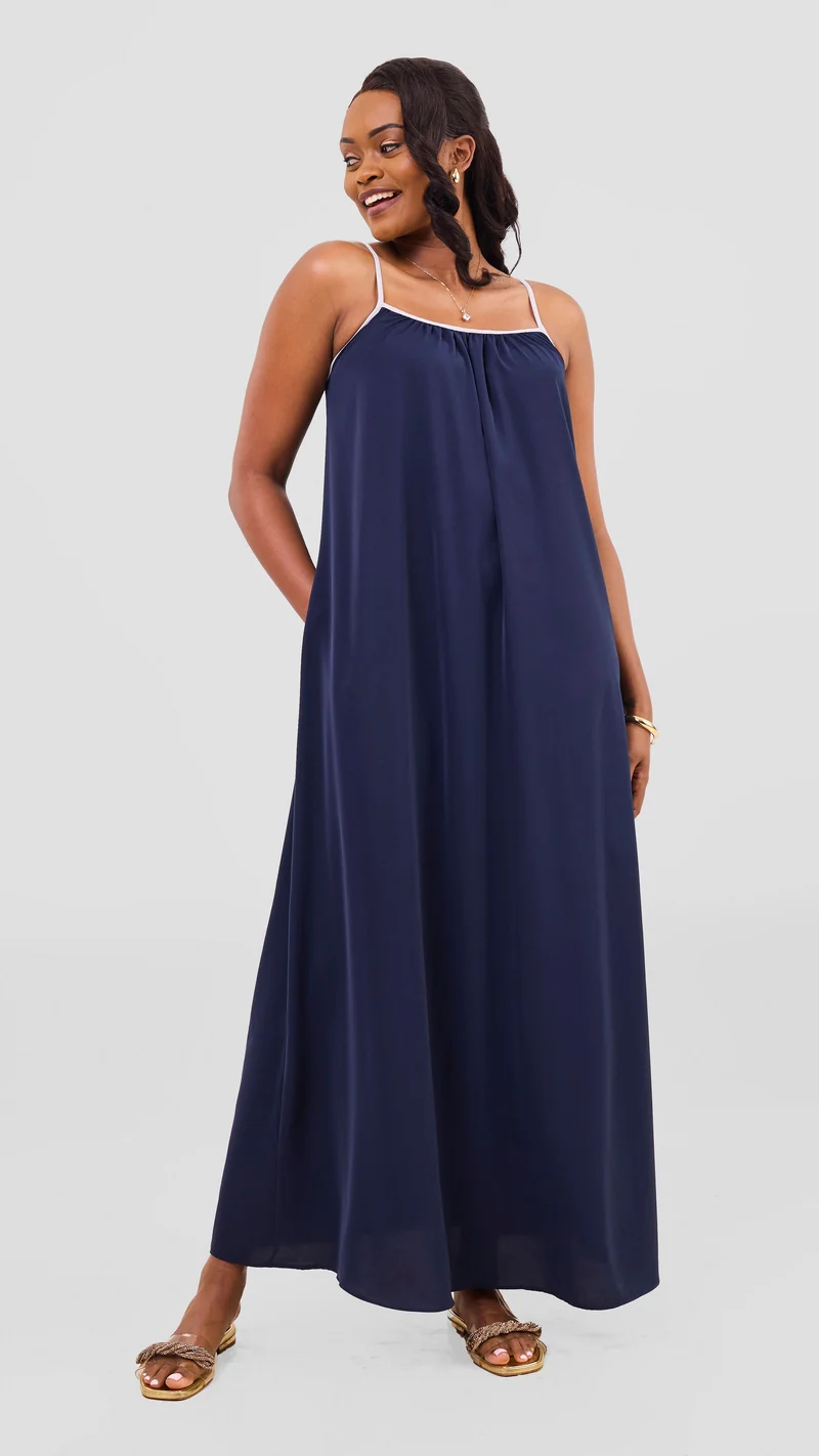 Vivo Nuru Strappy Maxi Dress - Navy
