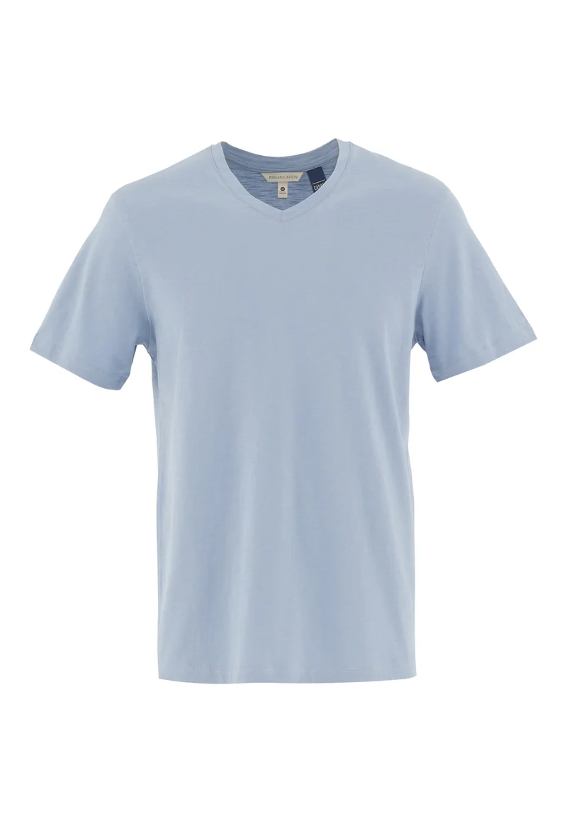 Basic T-Shirt aus Bio-Baumwolle mit V-Ausschnitt