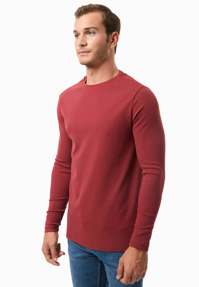 Geripptes Langarmshirt aus Bio-Baumwolle