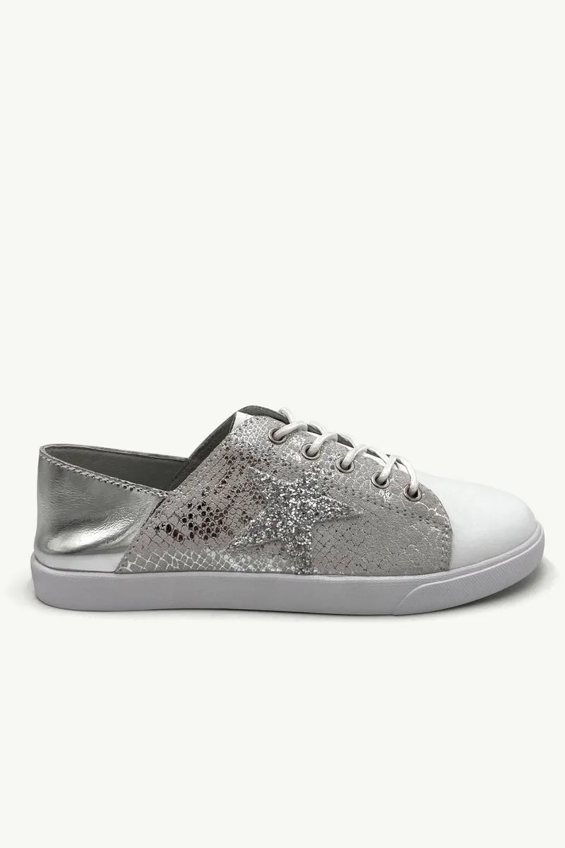 Julz Vicki Sneaker - White Toe / Metallic / Snake