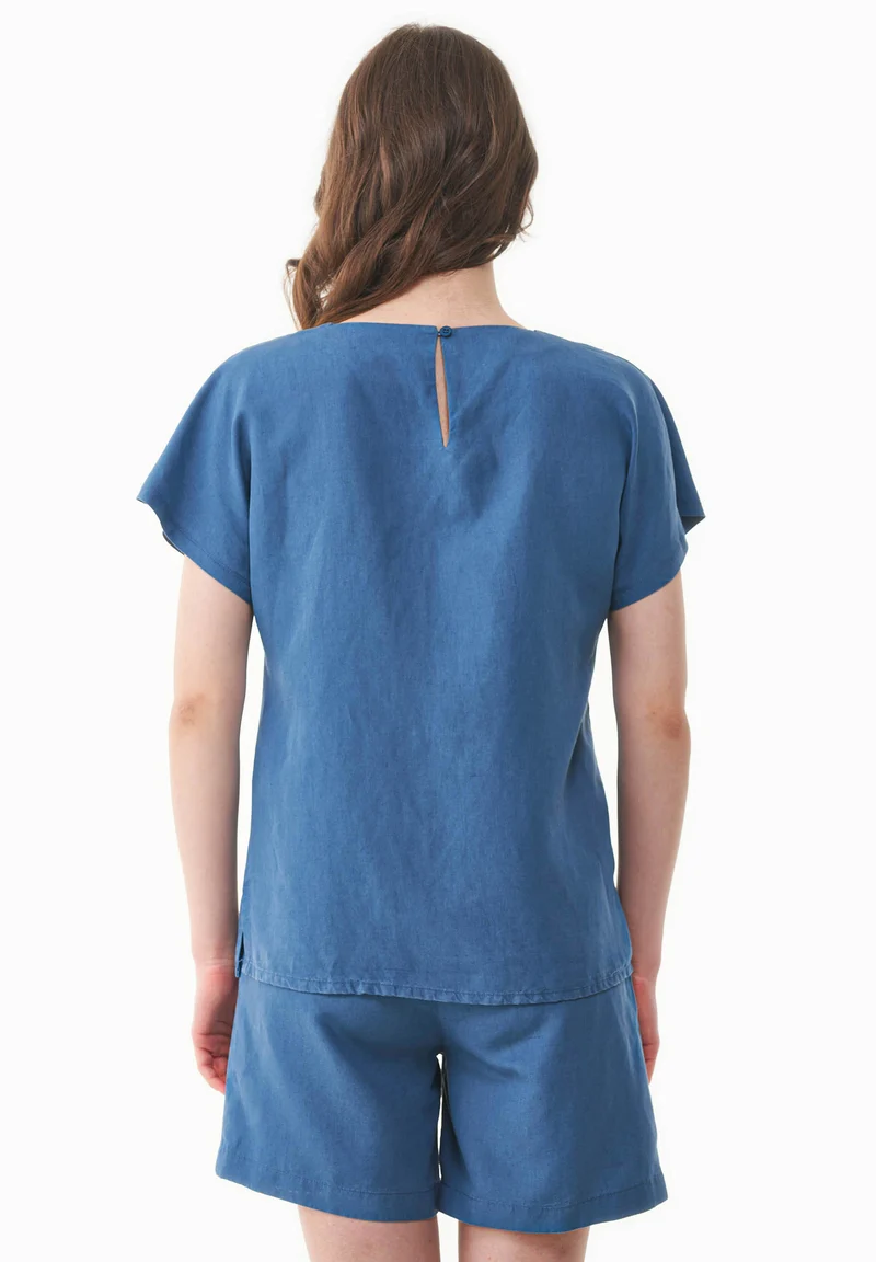 Bluse aus TENCEL™ Lyocell und Leinen