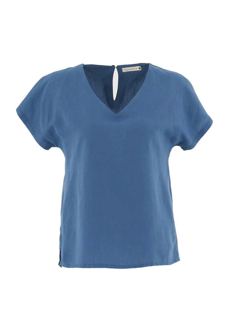 Bluse aus TENCEL™ Lyocell und Leinen