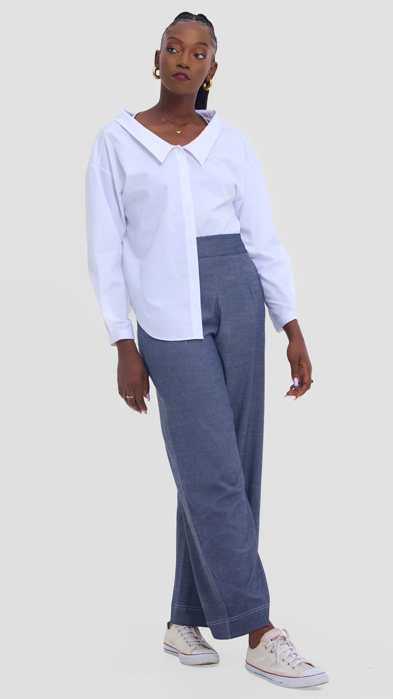 Vivo Drop Shoulder Top in Cotton - White