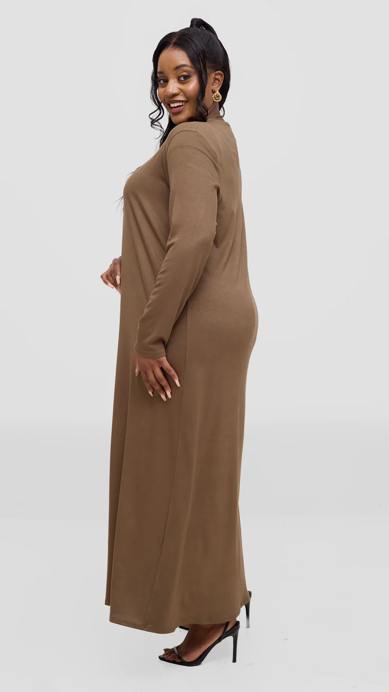 Vivo Basic Leila Maxi Waterfall In Jersey -Dark Tan