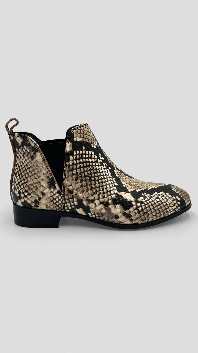 Julz Aria Beige Boot - Snake Print
