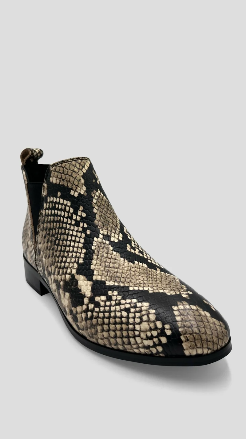Julz Aria Beige Boot - Snake Print